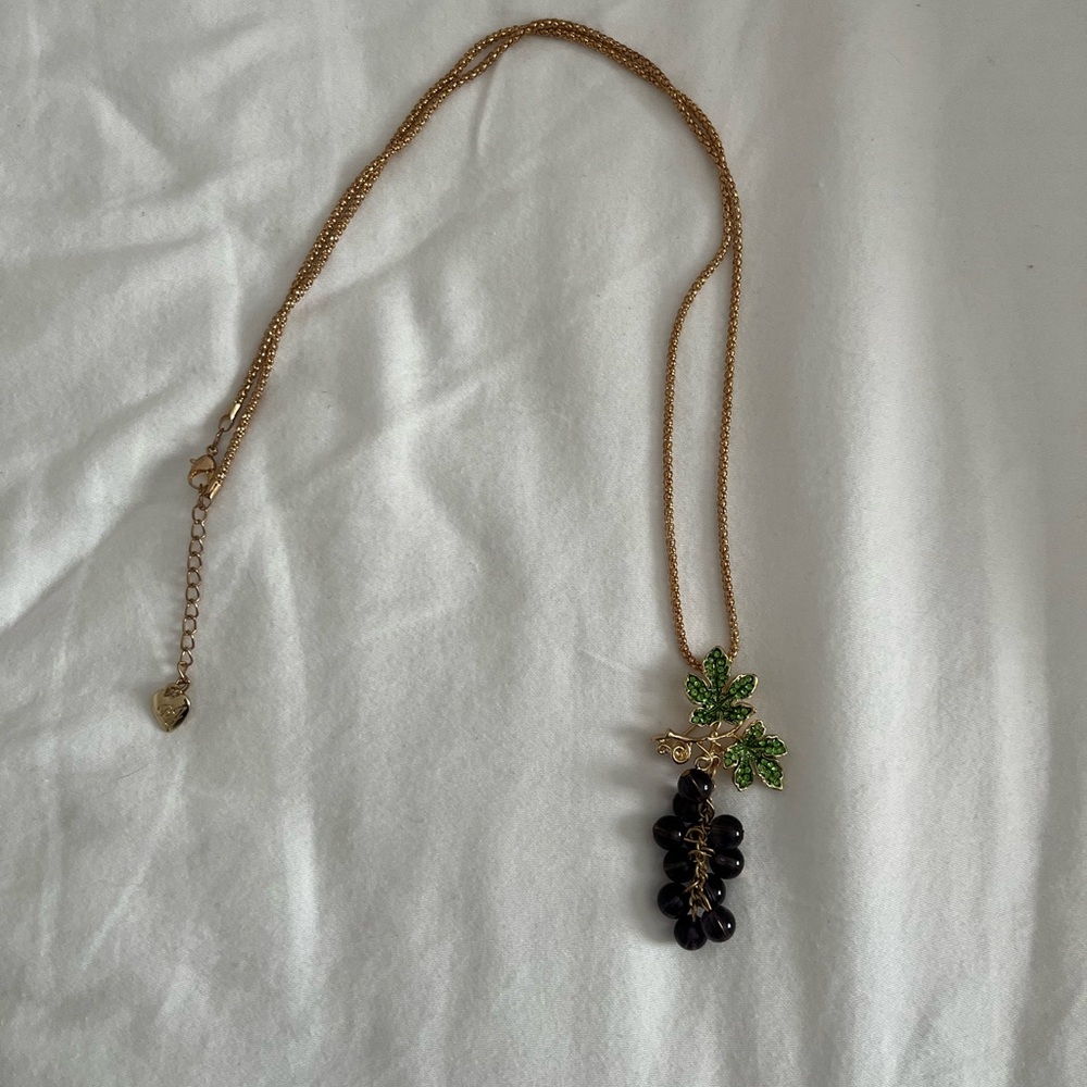 Betsey Johnson Purple Grape Necklace
